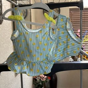 Girls 12 month Mia and Miles lemon two piece bathing suit new without tags
